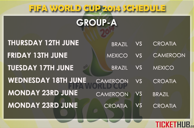 FIFA World Cup 2014 Schedule – Tickets at TicketHub